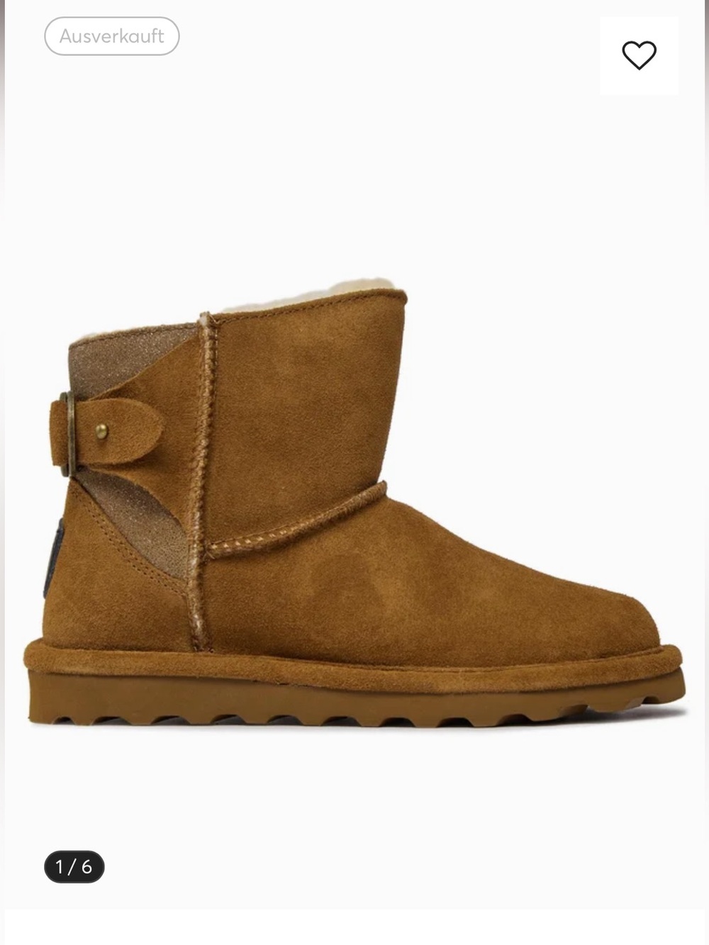 BearPaw Suede Ankle Boot in Chestnut Brown Sz 7